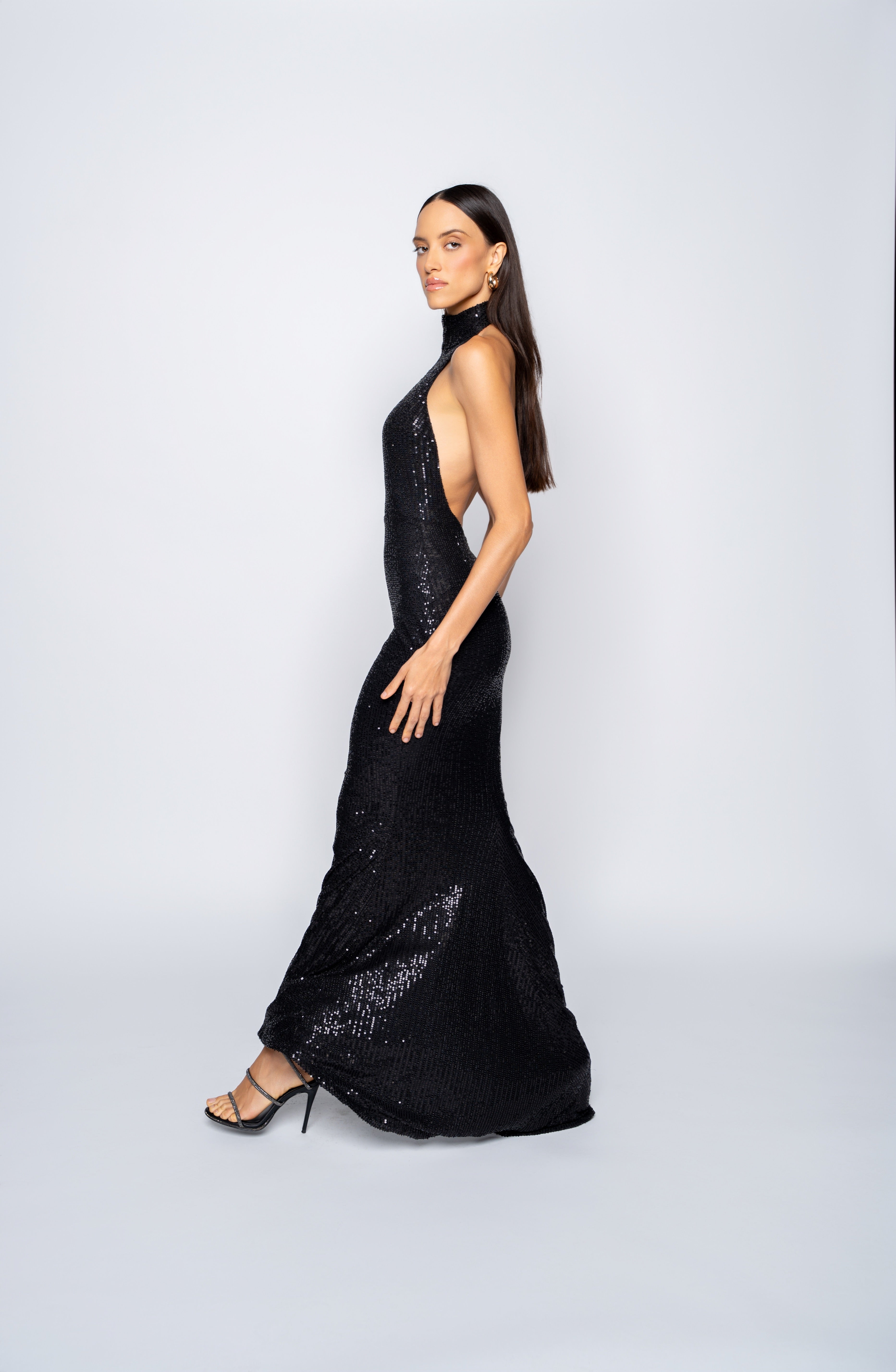 Onyx Sequin Maxi Dress - Black Small available (pre-order size XS and M )