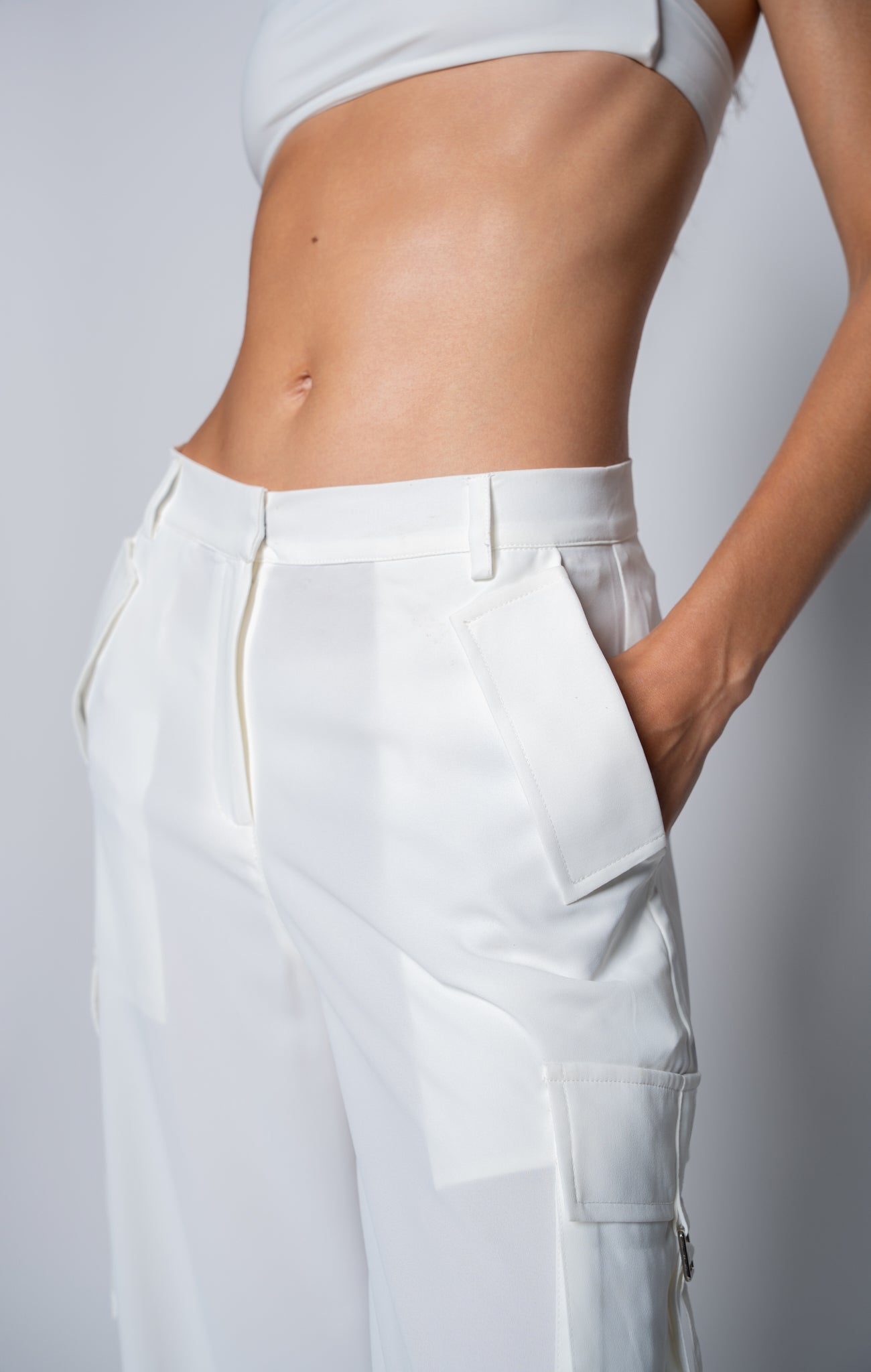 Jade Cargo Pants – Creamy Off-White