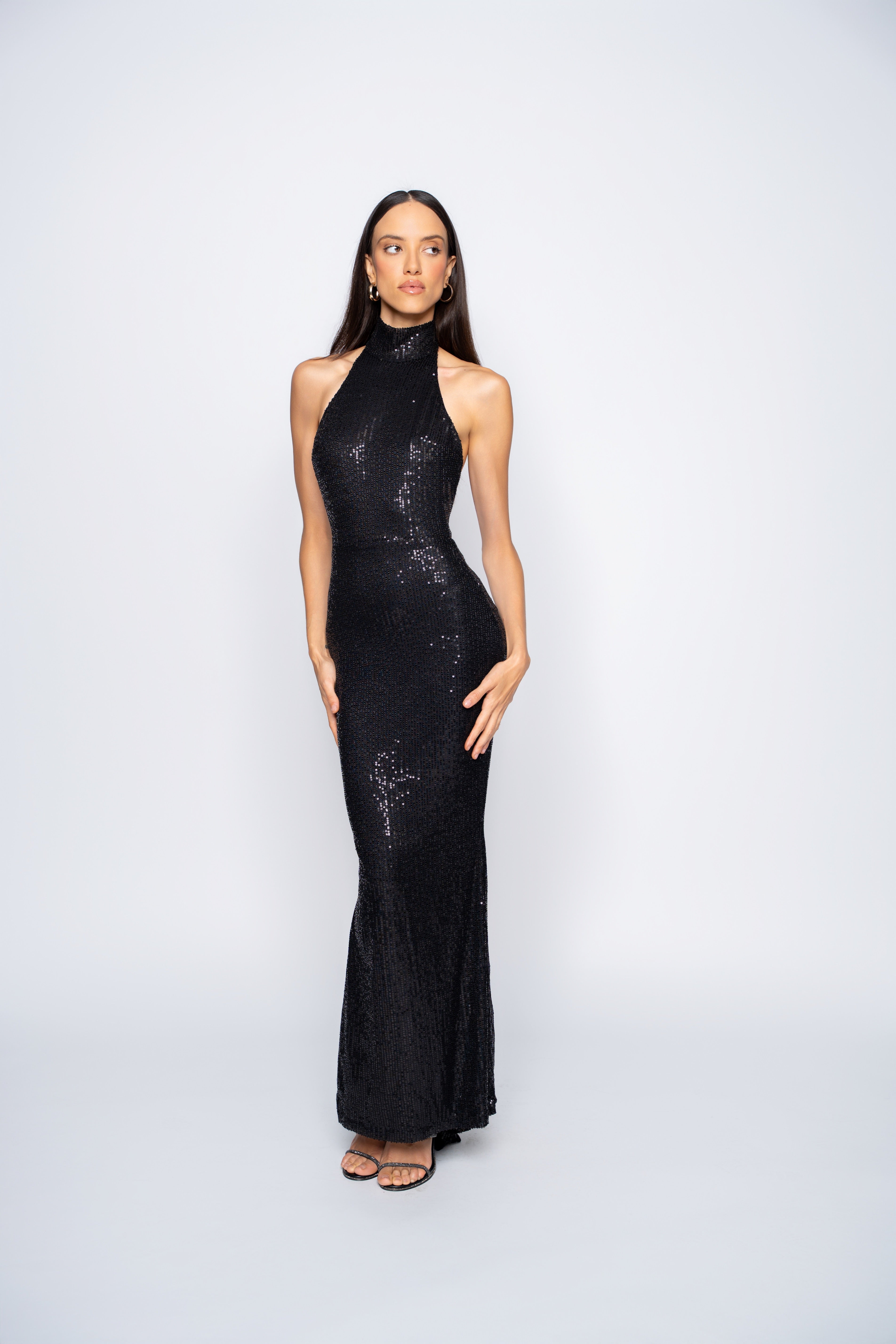 Onyx Sequin Maxi Dress - Black Small available  (pre-order size XS and M )